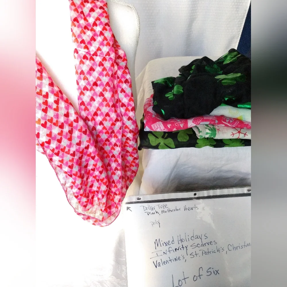 Holiday Infinity Scarf Scarves Lot of 6 Collection Bundle Holidays